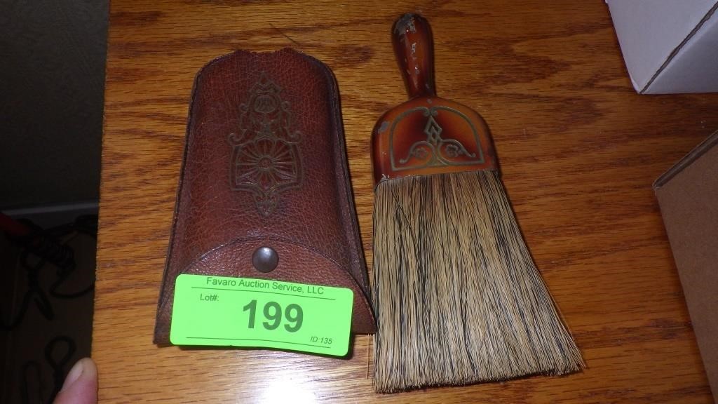 VINTAGE WHISK BROOM IN TOOLED AMITY GOAT SHEATH