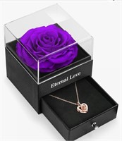 (New) HEGUD Preserved Real Rose, Gift Box with I