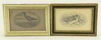 Lot #67 - (2) Framed etchings of game birds: