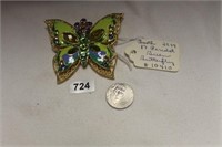 PERIDOT BREEN BUTTERFLY BROOCH