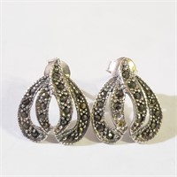$100 Silver Marcasite Earrings