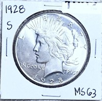1928-S Silver Peace Dollar CHOICE BU