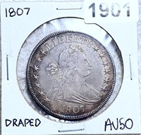 1807 Draped Bust Half Dollar ABOUT UNCIRCULATED