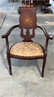 Mahogany Arm Chair with Flower Design