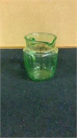 Vintage Green Depression Glass Pitcher D 5'' x H