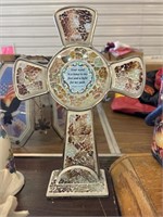 Inspirational cross decor 13” tall