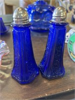 Cobalt blue salt, and pepper shakers