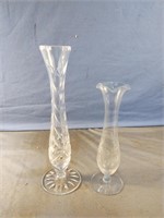 Crystal vase and a glass vase
