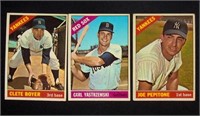 (3) 1966 Topps BB Cards: #s 9, 70, 79