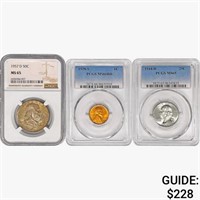 [3] 1938-1957 US Varied Coinage NGC,PCGS MS