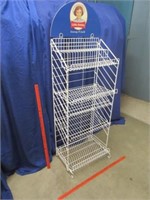 nice "little debbie" white metal display rack