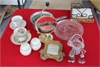 Mirror, Tea Cups, Misc. Glassware