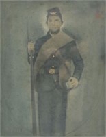 CIVIL WAR SOLDIER PHOTO FRAMED & ENLARGED, UNION