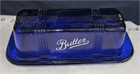 cobalt butter dish