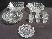 Group of assorted glass items