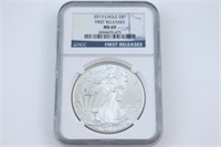 2013 Silver Eagle First Release. NGC MS69