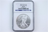 2009 Silver Eagle Early Release. NGC MS69