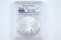 2016 Silver Eagle First Strike. PCGS MS70