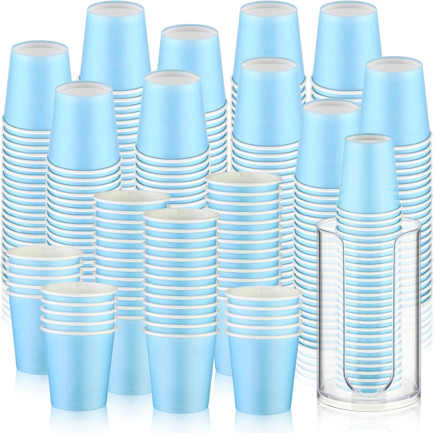 501 Pcs 3 oz Bathroom Cups and Dispenser Set  Blue