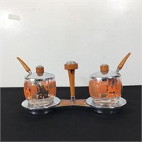 MCM CONDIMENT SET WITH SPOONS