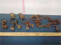 Cast iron hooks, clamps & chain