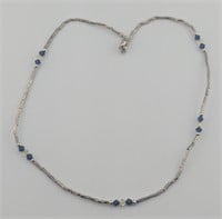 Sterling Silver Crystal Bead Necklace
Weighs 5.3