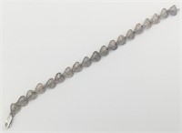 Vintage Sterling Filigree Heart Link Bracelet