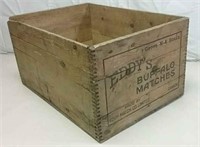 Rare Eddy's Buffalo Matches Wood Crate