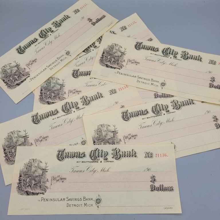 7- DETROIT MICHIGAN UNUSED CHECKS