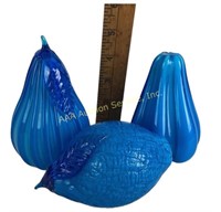 Art glass fruit blue