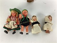 Small bisque dolls, mini German boy and girl