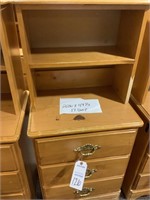 3 drawer nightstand w/ book shelf