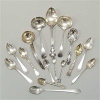 16 pieces of assorted sterling silver flatware