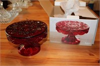 Dublin Red Crystal Cake Stand