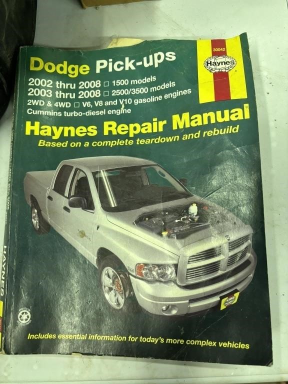 dodge pickup haynes repair manuel 2002 to 2008