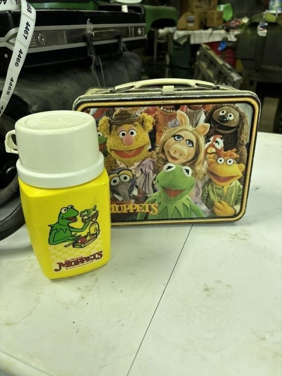 muppet metal lunch box with thermos, thermos