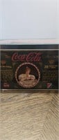 Coca-Cola tin of metal art collectors cards