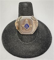 Vintage Men's 10KT Gold/Sterling Ring 8 Gr S-9.5