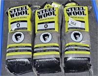 3 Bags Steel wool  16 pads ea