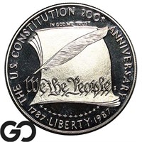 1787-1987 US Constitution Bicentennial Silver $1