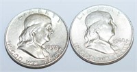 58-D & 60-D US SILVER HALF DOLLARS ! BU