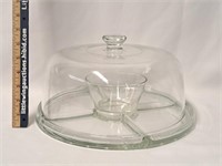 Glass Divided Platter w Dome
