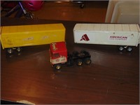 Vintage Metal ERTL Toy Semi & Trailers