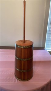 Wooden Butter Churn with Lid & Dasher