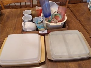 (2) Tupperware Deviled Egg Carriers + More
