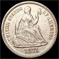 1871 Seated Liberty Half Dime CLOSELY