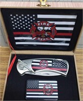 Fire Dept knife and lighter set