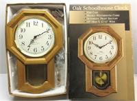 Oak Schoolhouse Clock