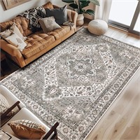 SEALED-Jinchan 8x10 Vintage Grey Area Rug