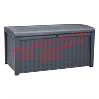 Keter Borneo 110 Gal Deck Box Bench, Gray